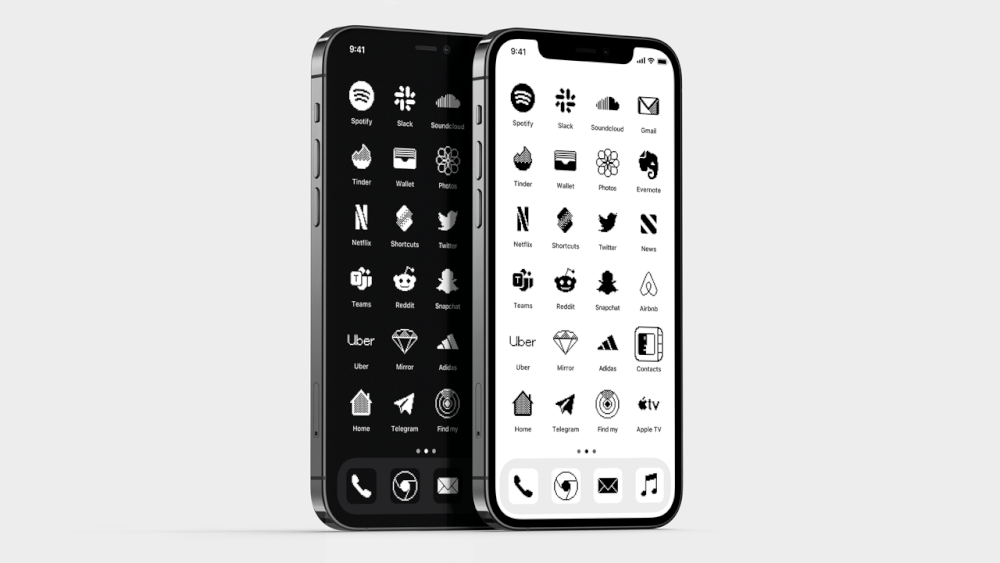 Express yourself!  Dark &amp; Light themes and 6 monochromatic wallpapers allow you to create a truly unique home screen