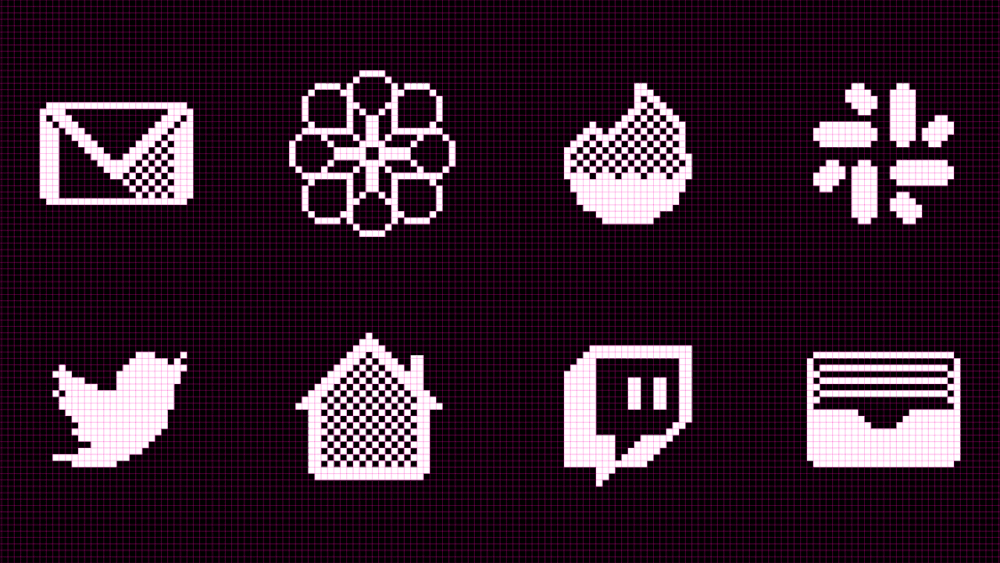 Iconic!  More than one hundred app icons have been reimagined and lovingly handcrafted using early techniques